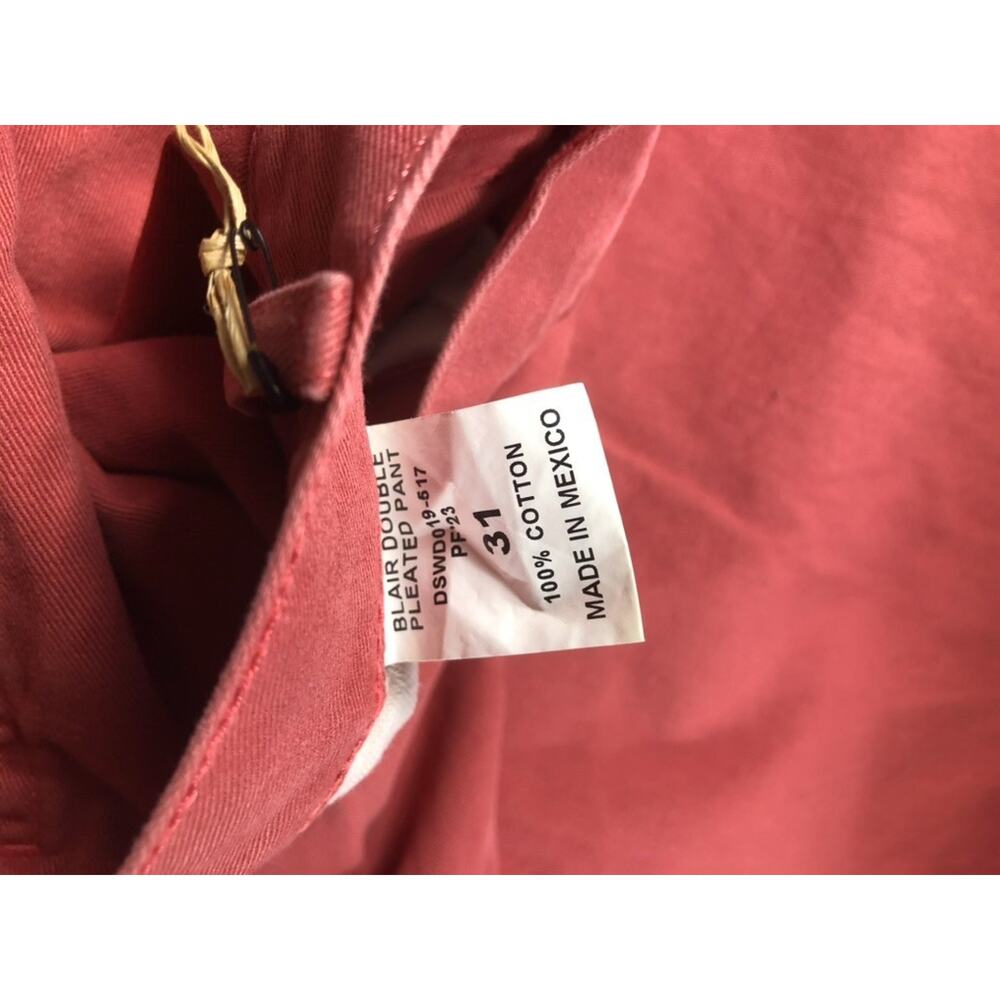 New Denimist Pants Womens 31 Nautical Red Blair Double Pleat Wide Leg Trousers - Picture 9 of 15